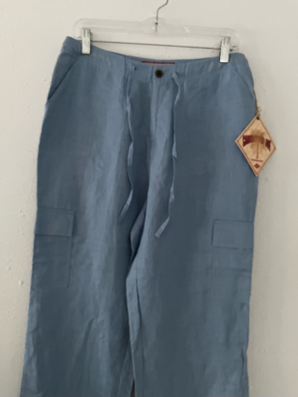 Caribbean Joe Sky Blue womens Cargo Drawstring Pants